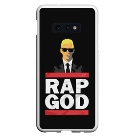 Чехол для Samsung S10E с принтом Rap God Eminem , Силикон | Область печати: задняя сторона чехла, без боковых панелей | actor | american rapper | composer | eminem | music | rap | rap god | record producer |   | актёр | американский | композитор | музыка | музыкальный продюсер | рэп | рэпер