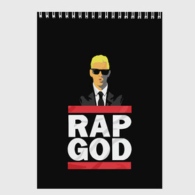 Скетчбук с принтом Rap God Eminem , 100% бумага
 | 48 листов, плотность листов — 100 г/м2, плотность картонной обложки — 250 г/м2. Листы скреплены сверху удобной пружинной спиралью | actor | american rapper | composer | eminem | music | rap | rap god | record producer |   | актёр | американский | композитор | музыка | музыкальный продюсер | рэп | рэпер