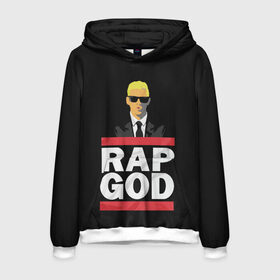 Мужская толстовка 3D с принтом Rap God Eminem , 100% полиэстер | двухслойный капюшон со шнурком для регулировки, мягкие манжеты на рукавах и по низу толстовки, спереди карман-кенгуру с мягким внутренним слоем. | actor | american rapper | composer | eminem | music | rap | rap god | record producer |   | актёр | американский | композитор | музыка | музыкальный продюсер | рэп | рэпер