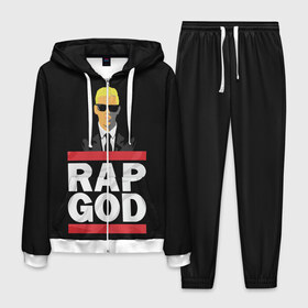 Мужской костюм 3D с принтом Rap God Eminem , 100% полиэстер | Манжеты и пояс оформлены тканевой резинкой, двухслойный капюшон со шнурком для регулировки, карманы спереди | actor | american rapper | composer | eminem | music | rap | rap god | record producer |   | актёр | американский | композитор | музыка | музыкальный продюсер | рэп | рэпер