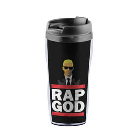 Термокружка-непроливайка с принтом Rap God Eminem , внутренняя часть — пищевой пластик, наружная часть — прозрачный пластик, между ними — полиграфическая вставка с рисунком | объем — 350 мл, герметичная крышка | actor | american rapper | composer | eminem | music | rap | rap god | record producer |   | актёр | американский | композитор | музыка | музыкальный продюсер | рэп | рэпер