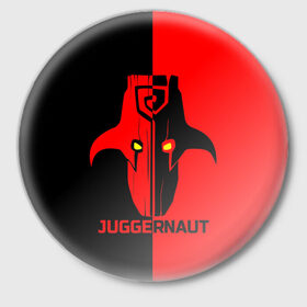 Значок с принтом Juggernaut ,  металл | круглая форма, металлическая застежка в виде булавки | jaggernaut | jugernaut | герой | джаггернаут | джагернаут | дота