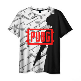 Мужская футболка 3D с принтом PUBG WEAPONS , 100% полиэфир | прямой крой, круглый вырез горловины, длина до линии бедер | playerunknowns battlegrounds | pubg