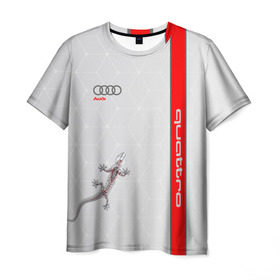 Мужская футболка 3D с принтом AUDI QUATTRO , 100% полиэфир | прямой крой, круглый вырез горловины, длина до линии бедер | audi | car | race | авто | автомобиль | ауди | гонки | марка | машина
