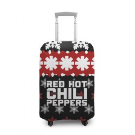 Чехол для чемодана 3D с принтом Праздничный RHCP , 86% полиэфир, 14% спандекс | двустороннее нанесение принта, прорези для ручек и колес | red hot chili peppers | rhcp | альтернативный | группа | джош клингхоффер | знак | красные острые перцы чили | красный | метал | надпись | новогодний | новый год | праздник | ред хот ч | рождество | рок | рхчп | рэп