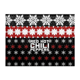 Обложка для студенческого билета с принтом Праздничный RHCP , натуральная кожа | Размер: 11*8 см; Печать на всей внешней стороне | red hot chili peppers | rhcp | альтернативный | группа | джош клингхоффер | знак | красные острые перцы чили | красный | метал | надпись | новогодний | новый год | праздник | ред хот ч | рождество | рок | рхчп | рэп