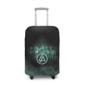 Чехол для чемодана 3D с принтом Группа Linkin Park , 86% полиэфир, 14% спандекс | двустороннее нанесение принта, прорези для ручек и колес | chester bennington | linkin park | беннингтон честер | линкин парк | майк