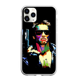 Чехол для iPhone 11 Pro Max матовый с принтом Терминатор , Силикон |  | arnold schwarzenegger | art | black | bright | colors | fantasy | film | murderer | pop art | robot | terminator | weapons | арнольд шварценеггер | искусство | оружие | очки | поп арт | робот | терминатор | фантастика | фильм | цвета | 