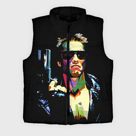 Мужской жилет утепленный 3D с принтом Терминатор ,  |  | arnold schwarzenegger | art | black | bright | colors | fantasy | film | murderer | pop art | robot | terminator | weapons | арнольд шварценеггер | искусство | оружие | очки | поп арт | робот | терминатор | фантастика | фильм | цвета | 