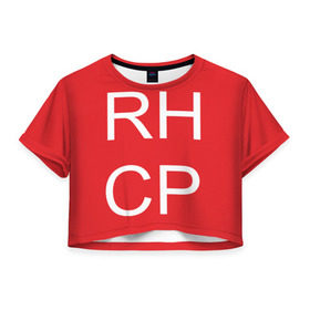Женская футболка 3D укороченная с принтом RHCP , 100% полиэстер | круглая горловина, длина футболки до линии талии, рукава с отворотами | frusciante | red hot chilli peppers | rock | кидис | перцы | рэд хот | фли | фрушчанте | чилли пэпперс | энтони киддис