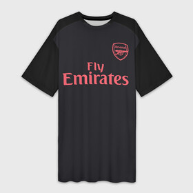 Платье-футболка 3D с принтом Ozil away 17 18 ,  |  | arsenal | barclays | campions | england | league | london | mesut | ozil | англия | арсенал | лига | лондон | месут | озил | чемпионов