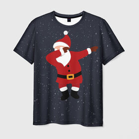 Мужская футболка 3D с принтом Santa Dab , 100% полиэфир | прямой крой, круглый вырез горловины, длина до линии бедер | Тематика изображения на принте: 