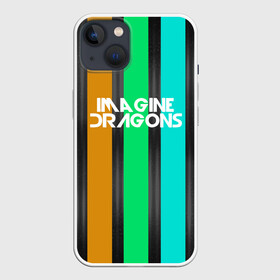 Чехол для iPhone 13 с принтом IMAGINE DRAGONS ,  |  | evolve | imagine dragons | new age | абстракция | вокалист | геометрия | группа | драгонс | известные | линии | личности | надписи | полосы | реп | рок | триколор | фирменные цвета | яркие