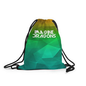 Рюкзак-мешок 3D с принтом IMAGINE DRAGONS , 100% полиэстер | плотность ткани — 200 г/м2, размер — 35 х 45 см; лямки — толстые шнурки, застежка на шнуровке, без карманов и подкладки | геометрия | градиент | драгонс | треугольники