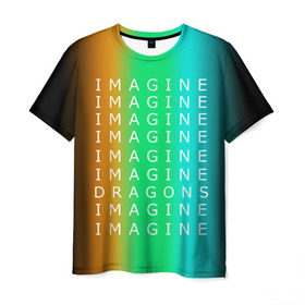 Мужская футболка 3D с принтом IMAGINE DRAGONS , 100% полиэфир | прямой крой, круглый вырез горловины, длина до линии бедер | evolve | imagine dragons | new age | вокалист | группа | драгонс | известные | личности | надписи | реп | рок | триколор | фирменные цвета | яркие