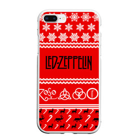 Чехол для iPhone 7Plus/8 Plus матовый с принтом Праздничный Led Zeppelin , Силикон | Область печати: задняя сторона чехла, без боковых панелей | Тематика изображения на принте: led zeppelin | блюз | группа | джимми пейдж | джон генри бонэм | джон пол джонс | знак | красный | лед зепелен | лед зеппелин | метал | надпись | новогодний | новый год | праздник | роберт плант | рождество