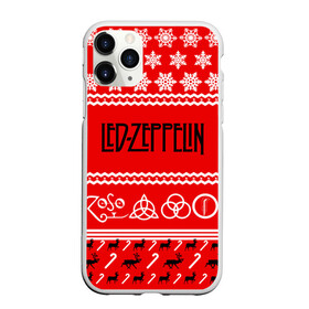 Чехол для iPhone 11 Pro матовый с принтом Праздничный Led Zeppelin , Силикон |  | led zeppelin | блюз | группа | джимми пейдж | джон генри бонэм | джон пол джонс | знак | красный | лед зепелен | лед зеппелин | метал | надпись | новогодний | новый год | праздник | роберт плант | рождество