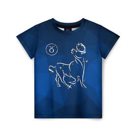 Детская футболка 3D с принтом Телец , 100% гипоаллергенный полиэфир | прямой крой, круглый вырез горловины, длина до линии бедер, чуть спущенное плечо, ткань немного тянется | taurus | звезды | знаки зодиака | космос | созвездие | телец