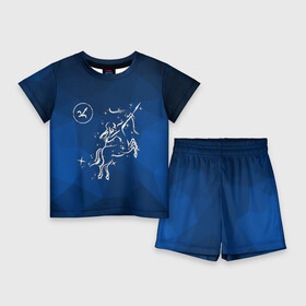 Детский костюм с шортами 3D с принтом Стрелец ,  |  | sagittarius | звезды | знаки зодиака | космос | созвездие | стрелец