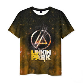 Мужская футболка 3D с принтом Linkin Park космос , 100% полиэфир | прямой крой, круглый вырез горловины, длина до линии бедер | bennington | chester | linkin park | альтернативный | беннингтон | группа | ленкин | линкин | майк | метал | музыкант | ню | нюметал | парк | певец | рок | рэп | честер | электроник