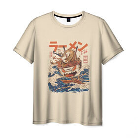 Мужская футболка 3D с принтом Рамэн , 100% полиэфир | прямой крой, круглый вырез горловины, длина до линии бедер | japan | monster | monsters | ramen | лапша | макароны | монстр | монстры | рамэн | япония
