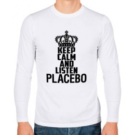 Мужской лонгслив хлопок с принтом Keep calm and listen Placebo , 100% хлопок |  | 