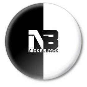 Значок с принтом Nickelback ,  металл | круглая форма, металлическая застежка в виде булавки | nickelback | никелбек | никл бек