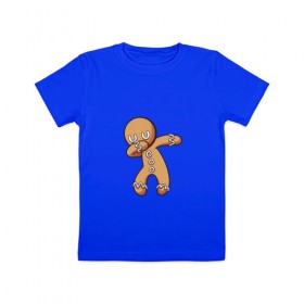 Детская футболка хлопок с принтом Печенька НОВЫЙ ГОД DAB , 100% хлопок | круглый вырез горловины, полуприлегающий силуэт, длина до линии бедер | 