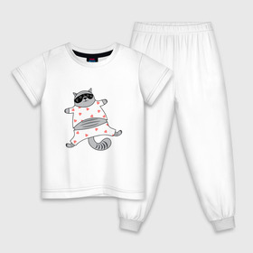 Детская пижама хлопок с принтом Кот , 100% хлопок |  брюки и футболка прямого кроя, без карманов, на брюках мягкая резинка на поясе и по низу штанин
 | кисик | котик | любовь | сердце | сон | сонный кот | спать