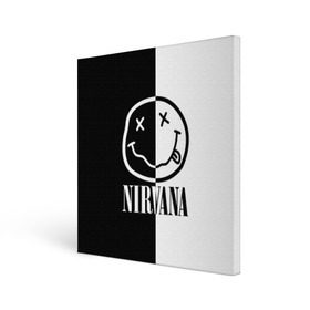 Холст квадратный с принтом Nirvana , 100% ПВХ |  | cobain | kurt | nirvana | альтернативный | гранж | грол | группа | дональд | кобейн | курт | музыка | музыкант | надпись | нервана | нирвана | новоселич | певец | рок | смайл | смайлик | солист | язык