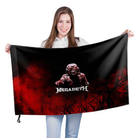 Флаг 3D с принтом Megadeth , 100% полиэстер | плотность ткани — 95 г/м2, размер — 67 х 109 см. Принт наносится с одной стороны | 