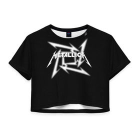 Женская футболка 3D укороченная с принтом Metallica , 100% полиэстер | круглая горловина, длина футболки до линии талии, рукава с отворотами | american | band | cliff burton | dave mustaine | hard | james hatfield | jason newsted | kirk hammett | lars ulrich | metal | metallica | robert trujillo | rock | ron mcgowney | thrash | американская | джеймс хэтфилд | ларс ул | метал группа | трэш метал 