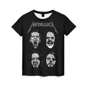 Женская футболка 3D с принтом Metallica , 100% полиэфир ( синтетическое хлопкоподобное полотно) | прямой крой, круглый вырез горловины, длина до линии бедер | american | band | cliff burton | dave mustaine | hard | james hatfield | jason newsted | kirk hammett | lars ulrich | metal | metallica | robert trujillo | rock | ron mcgowney | thrash | американская | джеймс хэтфилд | ларс ул | метал группа | трэш метал 