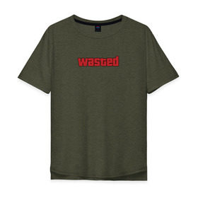 Мужская футболка хлопок Oversize с принтом wasted , 100% хлопок | свободный крой, круглый ворот, “спинка” длиннее передней части | wasted | гта | потрачено