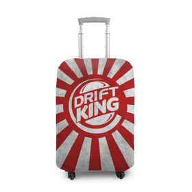 Чехол для чемодана 3D с принтом Drift King , 86% полиэфир, 14% спандекс | двустороннее нанесение принта, прорези для ручек и колес | Тематика изображения на принте: car | drift | japan | jdm | race | street | авто | автомобиль | гонки | дрифт | король | машина | флаг | япония