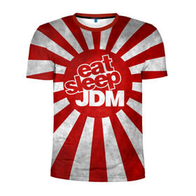 Мужская футболка 3D спортивная с принтом JDM , 100% полиэстер с улучшенными характеристиками | приталенный силуэт, круглая горловина, широкие плечи, сужается к линии бедра | car | domo | drift | japan | jdm | kun | race | street | авто | автомобиль | гонки | дрифт | король | машина | флаг | япония