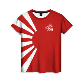 Женская футболка 3D с принтом JDM , 100% полиэфир ( синтетическое хлопкоподобное полотно) | прямой крой, круглый вырез горловины, длина до линии бедер | car | drift | japan | jdm | race | street | авто | автомобиль | гонки | дрифт | король | машина | флаг | япония
