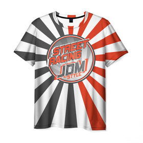 Мужская футболка 3D с принтом Street Racing , 100% полиэфир | прямой крой, круглый вырез горловины, длина до линии бедер | car | drift | japan | jdm | race | street | авто | автомобиль | гонки | дрифт | король | машина | флаг | япония