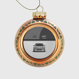 Стеклянный ёлочный шар с принтом Subaru , Стекло | Диаметр: 80 мм | Тематика изображения на принте: car | impreza | jdm | race | sti | subaru | wrx | авто | гонки | импреза | машина | субару