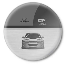 Значок с принтом Subaru ,  металл | круглая форма, металлическая застежка в виде булавки | Тематика изображения на принте: car | impreza | jdm | race | sti | subaru | wrx | авто | гонки | импреза | машина | субару