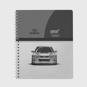 Тетрадь с принтом Subaru , 100% бумага | 48 листов, плотность листов — 60 г/м2, плотность картонной обложки — 250 г/м2. Листы скреплены сбоку удобной пружинной спиралью. Уголки страниц и обложки скругленные. Цвет линий — светло-серый
 | car | impreza | jdm | race | sti | subaru | wrx | авто | гонки | импреза | машина | субару
