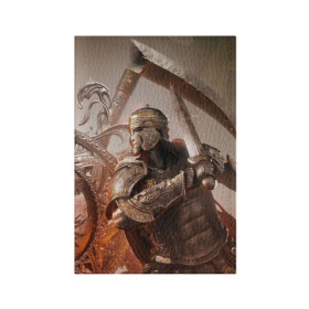 Обложка для паспорта матовая кожа с принтом For Honor , натуральная матовая кожа | размер 19,3 х 13,7 см; прозрачные пластиковые крепления | Тематика изображения на принте: воин | меч | оружия | солдат | шлем