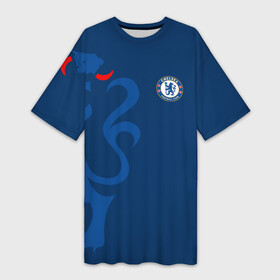 Платье-футболка 3D с принтом Chelsea Uniform ,  |  | Тематика изображения на принте: chelsea | emirates | fc | абстракция | геометрия | зож | клуб | линии | мода | модные | мяч | спорт | спортивные | стиль | тренды | флаг россии | футбол | футбольный клуб | челси | экстрим | эмблема
