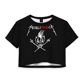 Женская футболка 3D укороченная с принтом Metallica , 100% полиэстер | круглая горловина, длина футболки до линии талии, рукава с отворотами | american | band | cliff burton | dave mustaine | hard | james hatfield | jason newsted | kirk hammett | lars ulrich | metal | metallica | robert trujillo | rock | ron mcgowney | thrash | американская | джеймс хэтфилд | ларс ул | метал группа | трэш метал 