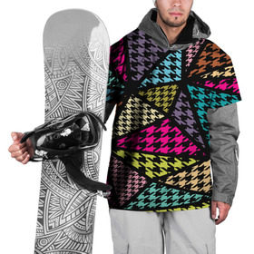 Накидка на куртку 3D с принтом Цветная геометрия , 100% полиэстер |  | abstraction | geometry | абстракция | геометрия | грань | краски | кубик | кубики | линии | мозаика | разноцветные | ребро | текстура | тени | узор