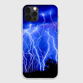 Чехол для iPhone 12 Pro Max с принтом Молнии , Силикон |  | гроза | молнии | ночь | пейзаж