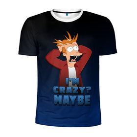 Мужская футболка 3D спортивная с принтом Crazy Fry , 100% полиэстер с улучшенными характеристиками | приталенный силуэт, круглая горловина, широкие плечи, сужается к линии бедра | 