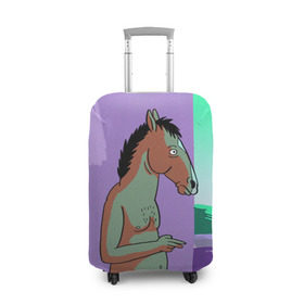 Чехол для чемодана 3D с принтом BoJack , 86% полиэфир, 14% спандекс | двустороннее нанесение принта, прорези для ручек и колес | bojack horseman | конь боджек | лошадь боджек