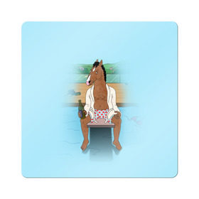 Магнит виниловый Квадрат с принтом BoJack , полимерный материал с магнитным слоем | размер 9*9 см, закругленные углы | bojack horseman | конь боджек | лошадь боджек