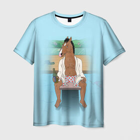 Мужская футболка 3D с принтом BoJack , 100% полиэфир | прямой крой, круглый вырез горловины, длина до линии бедер | bojack horseman | конь боджек | лошадь боджек
